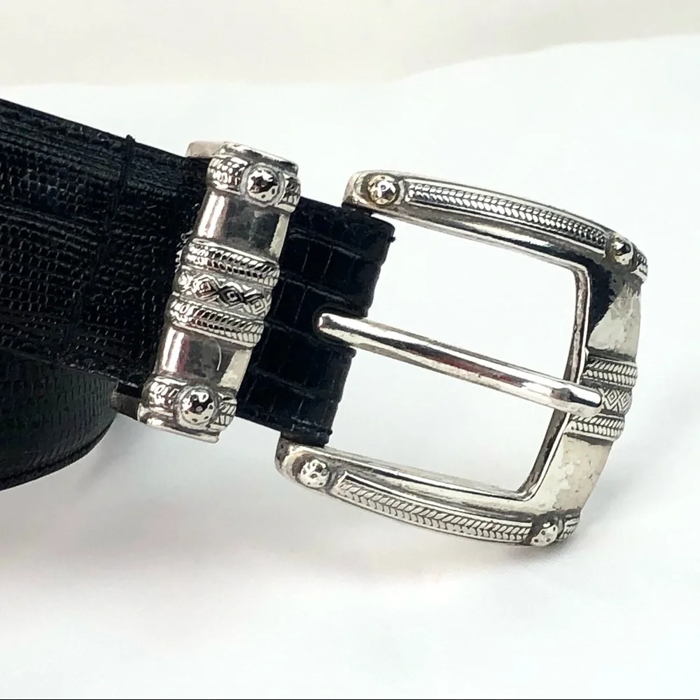 Walter Hagen Womens Black Lizard Belt Size 40